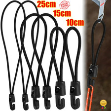 Bungee Cords with Hooks 10/15/25cm High Elasticity Rubber Tensioner Camping UK