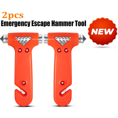 2pc 2in1 Car Safety Hammer Seat Belt Emergency Escape Cutter Tool For Hummer