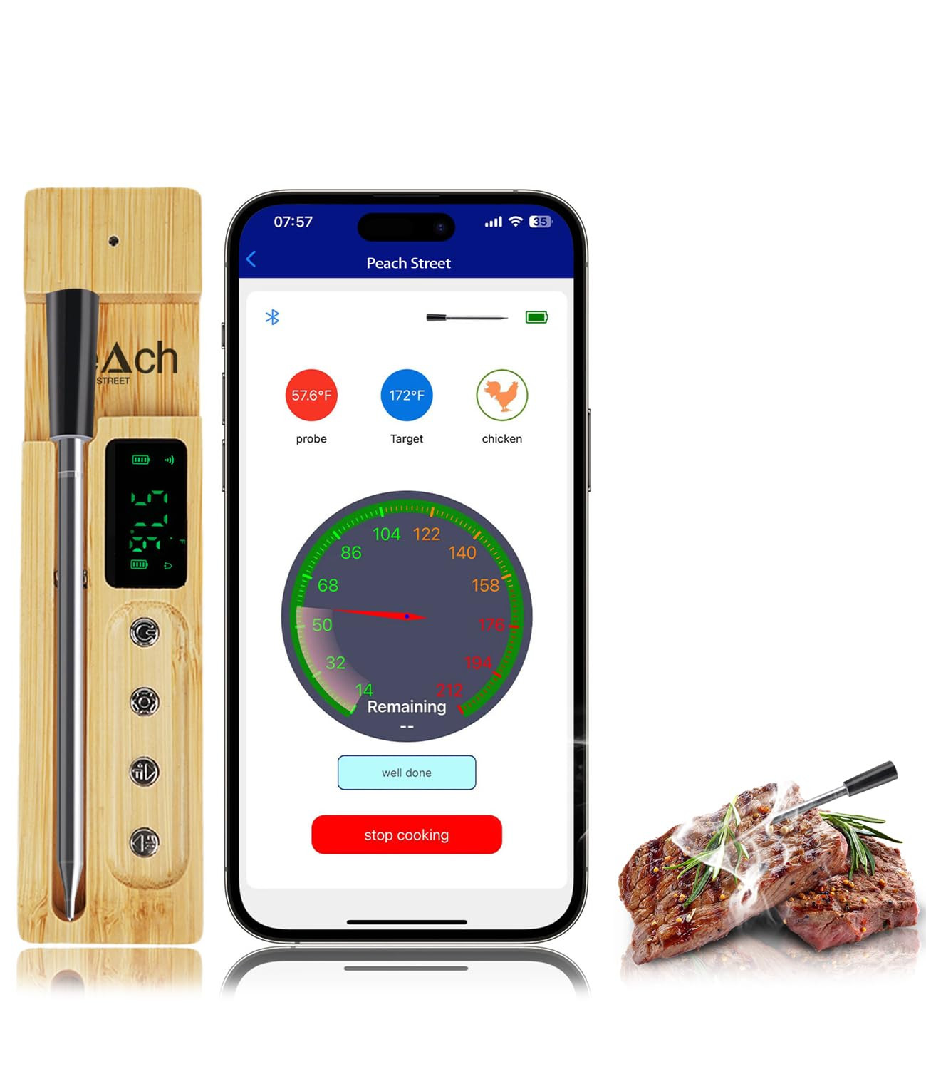 Sonda Termica Wireless IP68 - Precisione Professionale per Cottura Carne