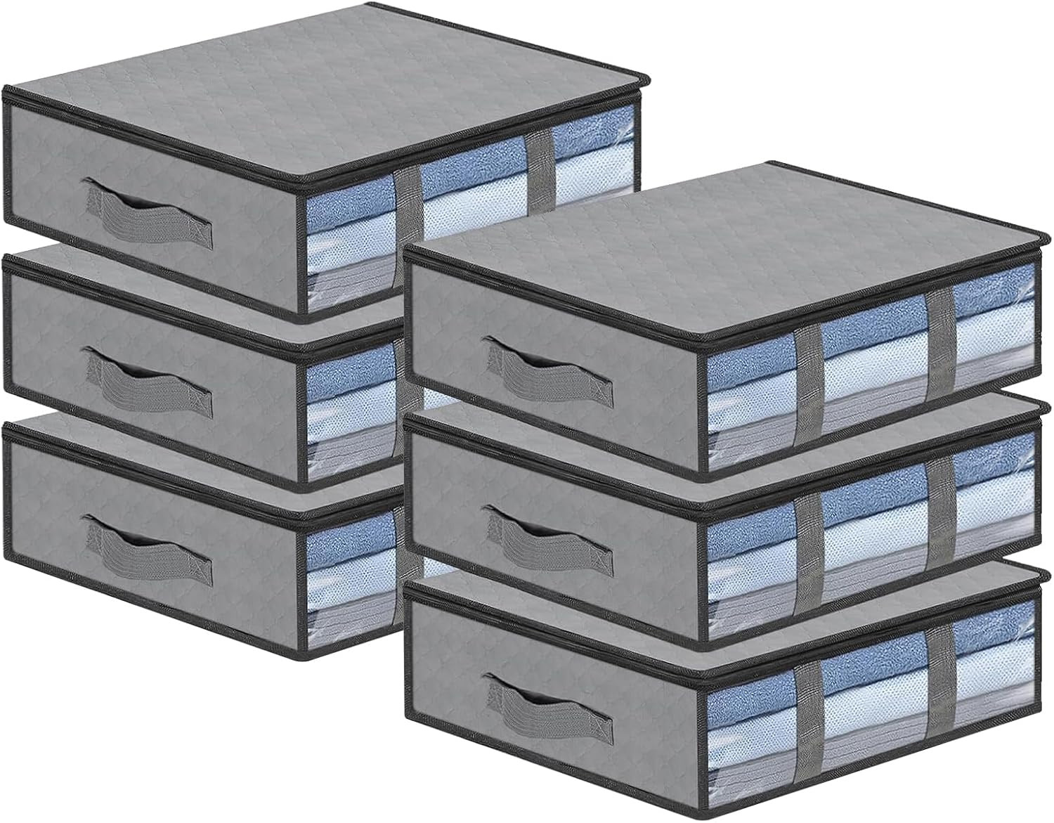Set 6 Organizer Sotto Letto Salvaspazio - Design Grigio Elegante