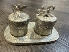 Pewter Baby's First Tooth First Curl Fairy Set Made In USA