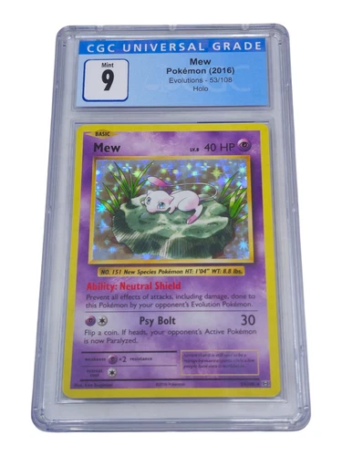 Mew 53/108 Evolutions Holo CGC 9 Mint 0019