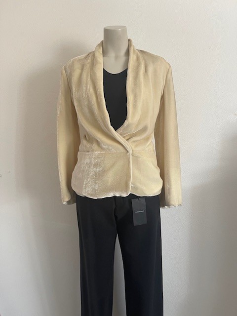 GIORGIO ARMANI BLK LABEL COUTOURE TECH SNAP BUTTON  VELOR  JAKCET MED