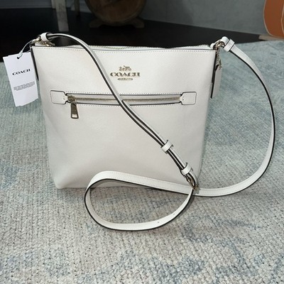 COACH Rowan Leather File Crossbody Bag In Chalk White #C1554 NWT