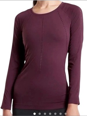 Athleta Foothill Seamless Long Sleeve Performance Top In Deep Plum