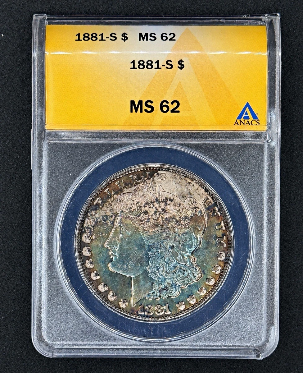 25+ MS 62 Graded 1881 Year Morgan US Dollars (1878-1921) for sale