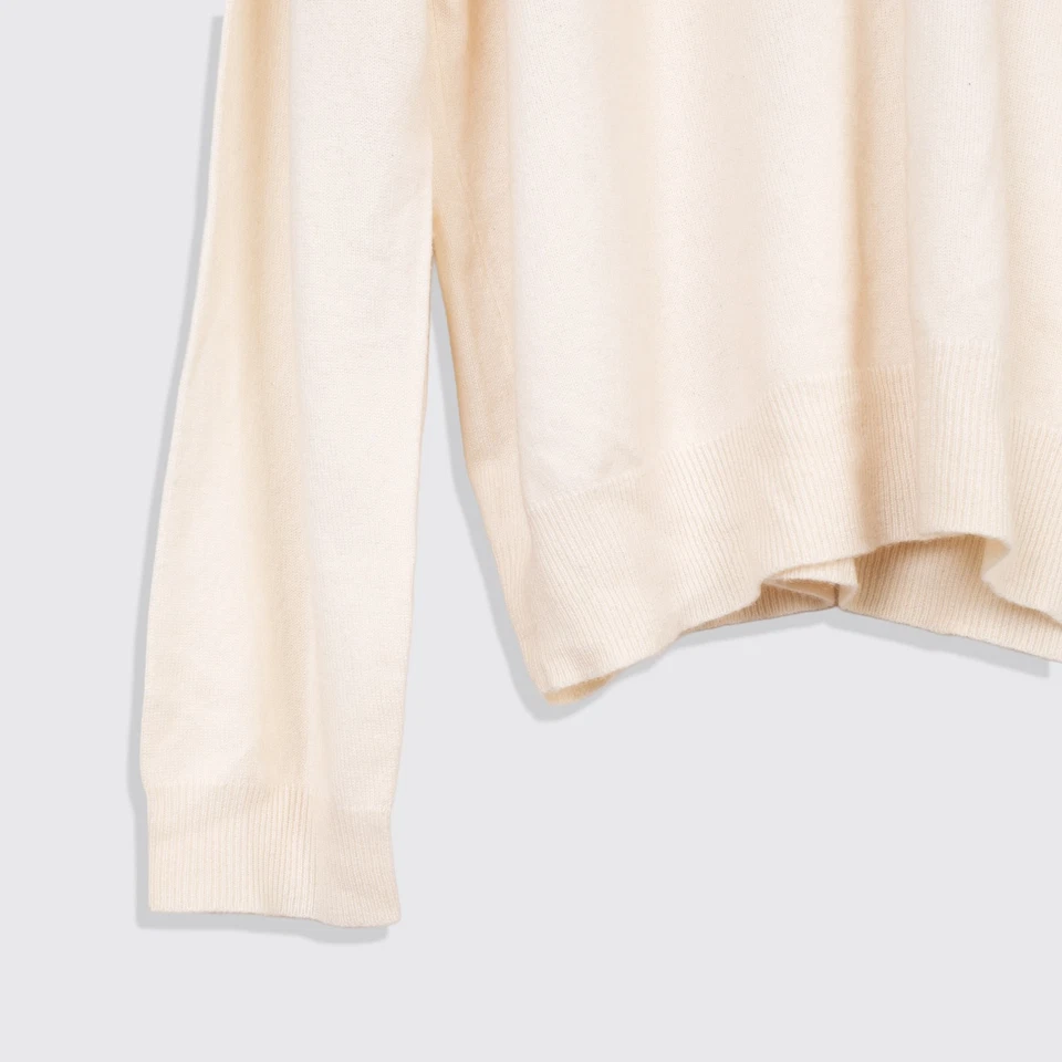 Suéter Polo Ralph Lauren Cashmere 2XL Hombre Cuello en V Color Crema Tejido Foto 3 de 4