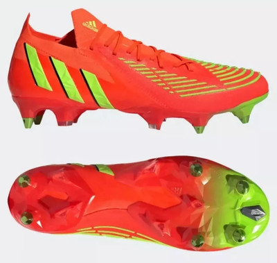 Adidas Predator Edge.1 Low SG Solar Red Green Soccer Cleats Men's Size 12 GW1010