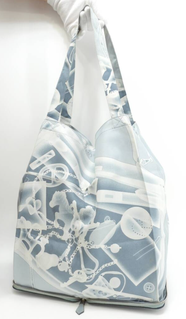 HERMES Silky Pop Folding Tote Bag Ciel Authentic Eco Friendly Check In