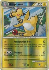 Moderately Played Ampharos - 14/123 - Rare - Reverse Holo Pokemon HeartGold & So