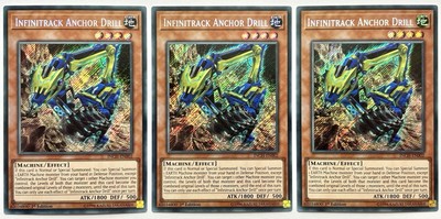 3 x INCH-DE002 Infinitrack Anchor Drill - Secret Rare 1st Ed Near Mint YuGiOh