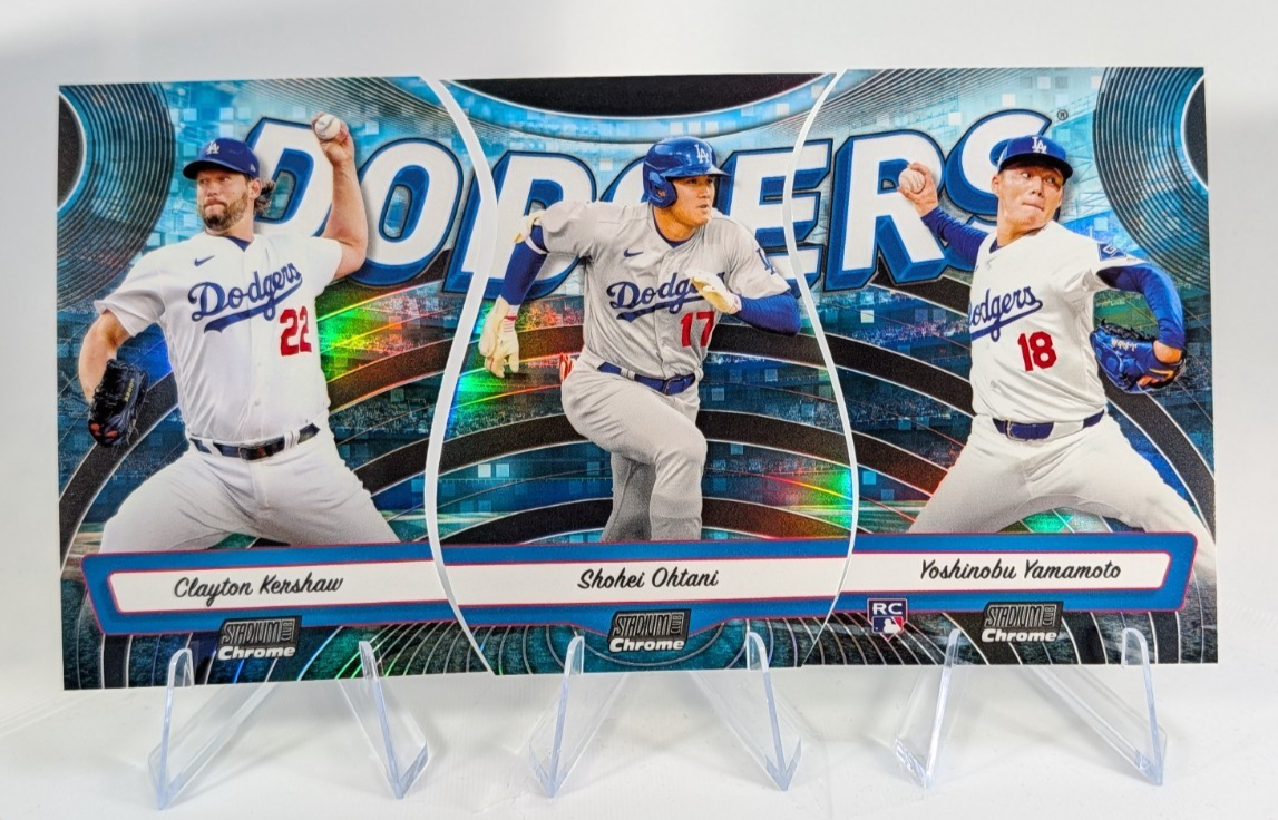 2024 Topps Stadium Club Chrome Triumvirates Dodgers Set KERSHAW