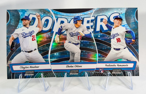 2024 Topps Stadium Club Chrome Triumvirates Dodgers Set KERSHAW OHTANI YAMAMOTO