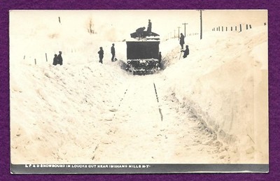 RPPC L. F. & D. R.R. SNOWBOUND IN LOUCKS CUT NEAR INGHAM MILLS, N.Y.
