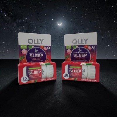OLLY Extra Strength Sleep Fast Dissolve Tabs 5mg Mel. Strberry 30 Ct E: 4/27  2 