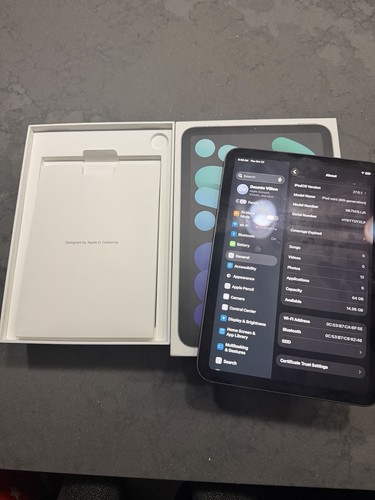 Apple iPad mini (6th Gen.) (A2567) 64GB (Wi-Fi Only) 8.3"- Cracked Screen Corner