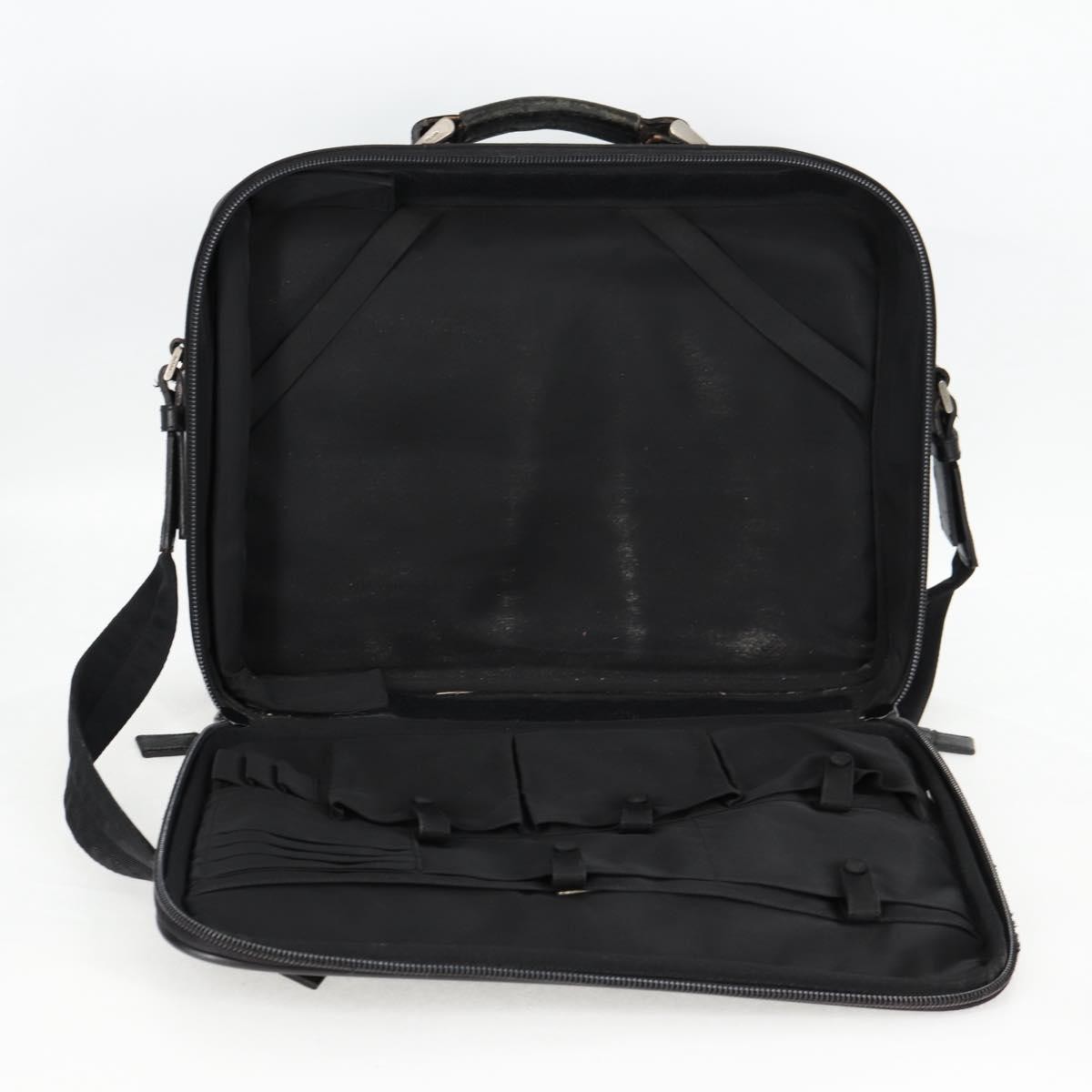 PRADA Hand Bag Nylon Leather 2way Black Silver Auth bs28384 thumbnail 11