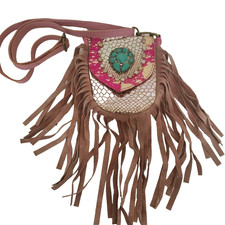 Boho Cross Body Fringe Bag Pink Turquoise Sling Festival Hippie Shoulder Purse