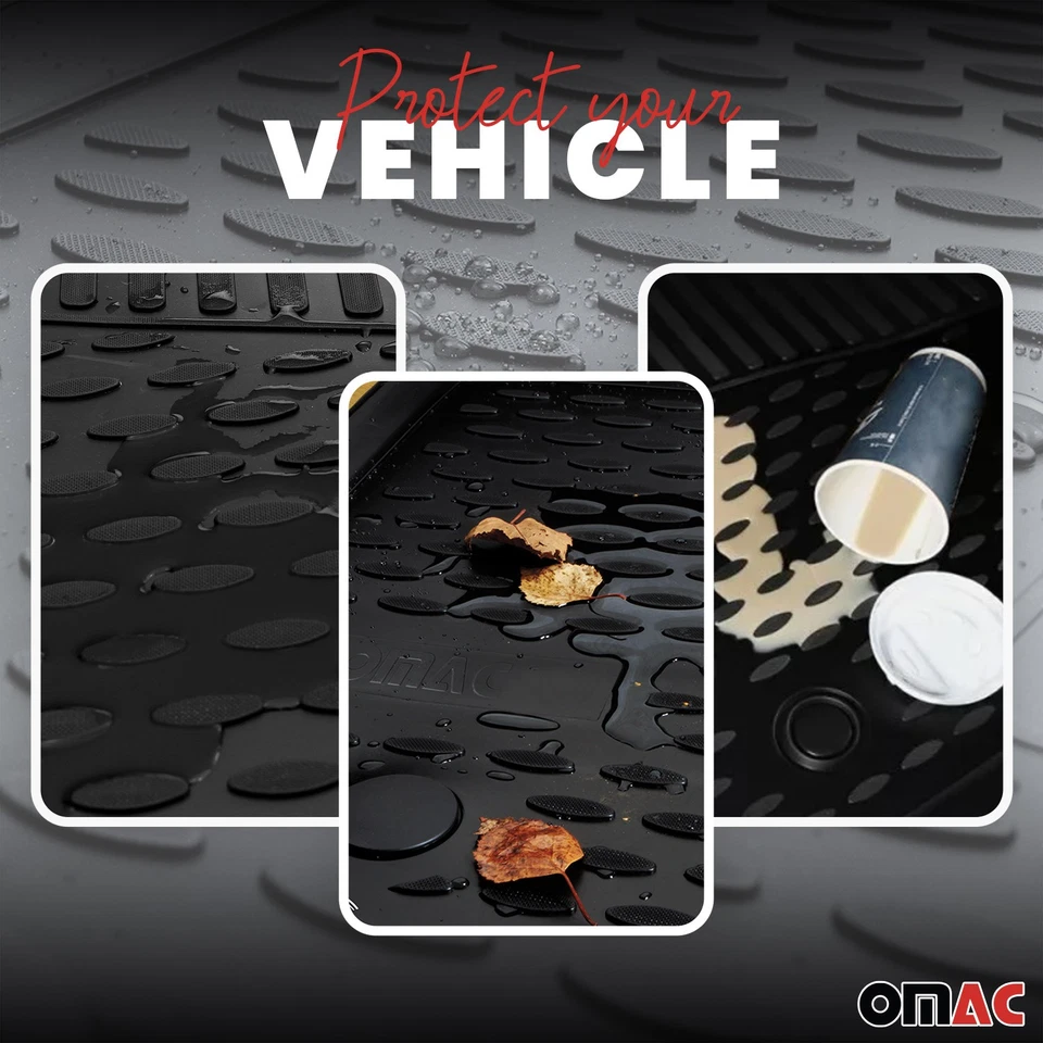 OMAC Floor Mats Liner for Fiat 500 500C 2012-2019 Black TPE All-Weather 4 Pcs - Image 3 of 4