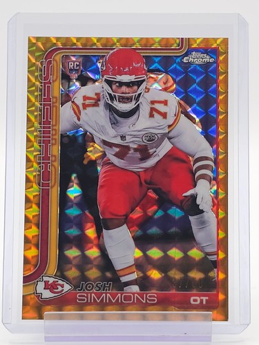 JOSH SIMMONS 2025 TOPPS CHROME GOLD GEOMETRIC ROOKIE RC /50 #304 CHIEFS Q5944