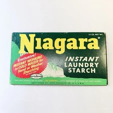 Niagara Instant Laundry Starch Box, 1950s Vintage, Open Box Full, 12 oz