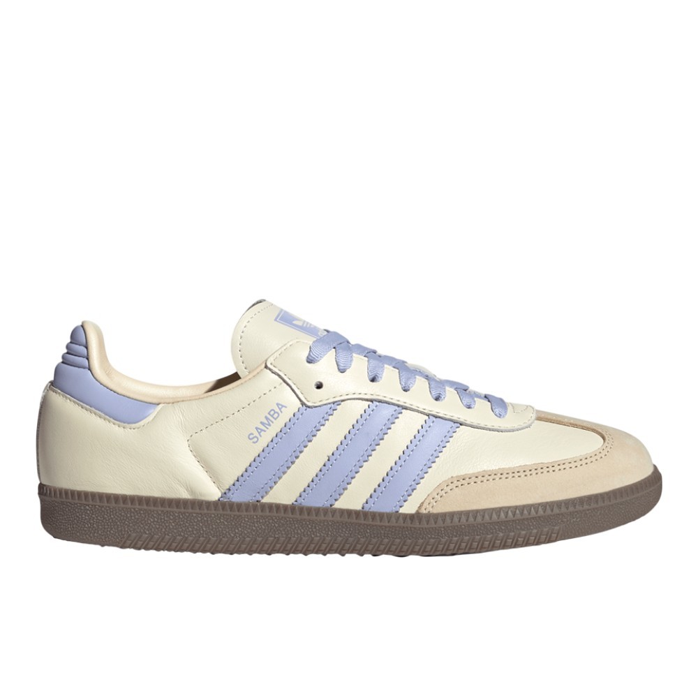 adidas Samba Og Lace Up  Womens Off White, Purple Sneakers Casual Shoes JI2678