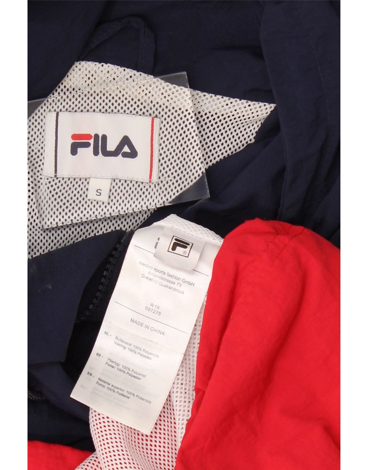 FILA maglione uomo con cappuccio tuta top giacca piccola blu navy colorblock CR01