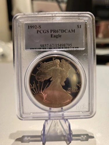 U.S. Mint American Eagle 1992 1 oz Silver Proof PCGS PR67DCAM Coin