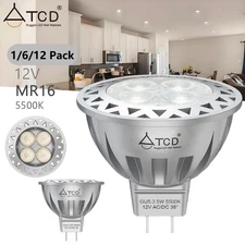 5W MR16 LED Bulbs GU5.3 Bi-Pin Base 12V Soft White Landscape Track Light 5500K