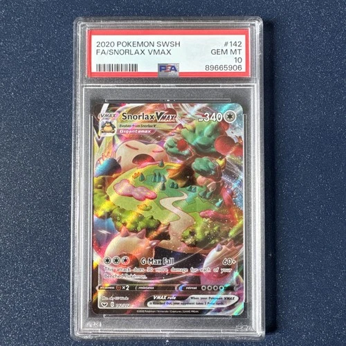 New ListingPSA 10 GEM MINT Snorlax VMAX 142/202 Swsh01: Sword & Shield Holo