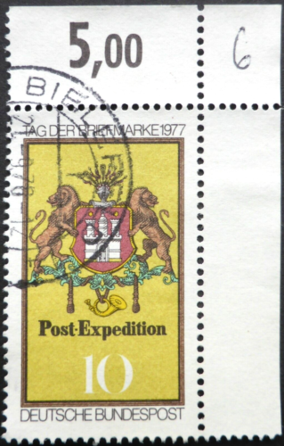 BUNDESREPUBLIK 1977 Ecke 2 Mi 948, Tag der Briefmarke, gestempelt  - Foto 1 di 1