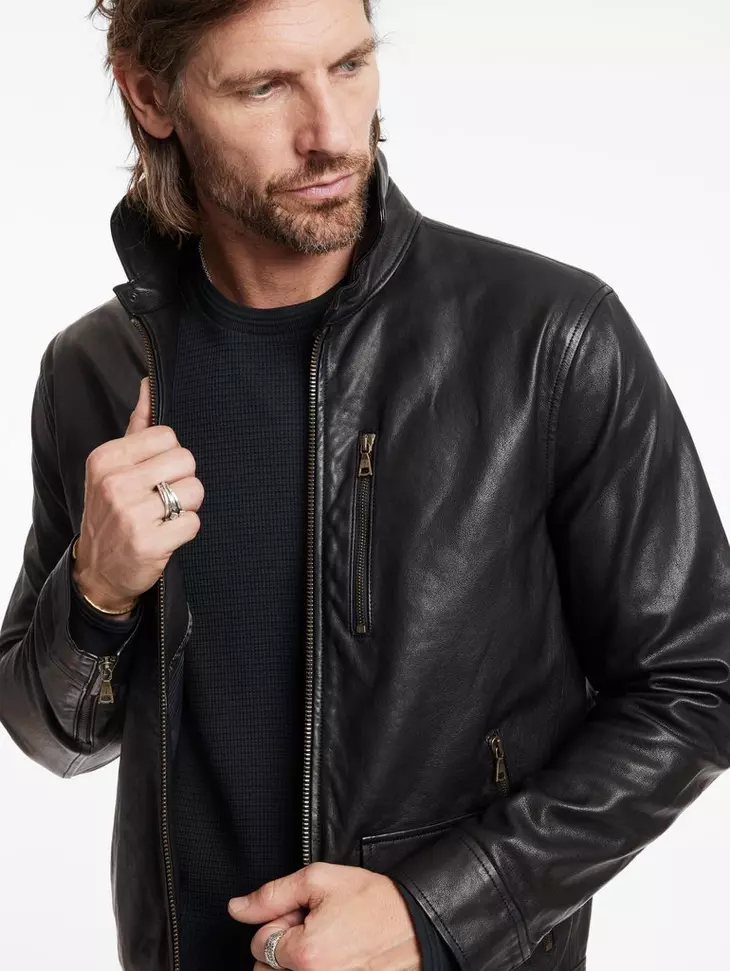 $1898 NWT Brand New John Varvatos Collection York Black Leather