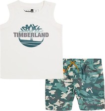 Timberland Boys 2 Pieces Mineral Blue Tank Short Set Size 2T, 3T, 4T