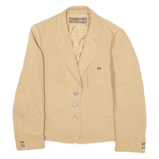 Design Jobis Womens Blazer Jacket Beige Wool S