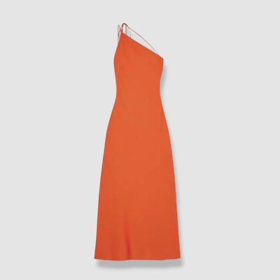 $650 Three Graces London Women Orange One-shoulder Crepe Maxi Dress Size US  2 | eBay