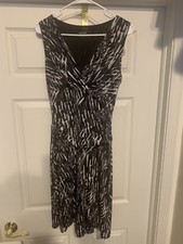 Nine West Black & Tan Abstract Halter Dress Adult Size 4