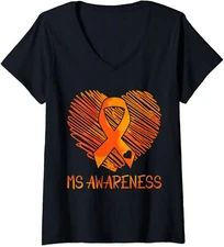 Ms Awareness Multiple Sclerosis Awareness Tee Ladies' V-Neck Tshirt