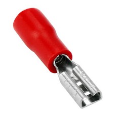 25 Vinyl Female Quick Disconnect Terminal Connector 22-18 AWG Red 0.110" Wire