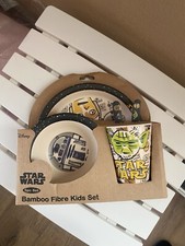 Disney Star Wars 5 Pc Bamboo Dinnerware Set Green New