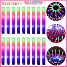 100-500PCS LED Light up Foam Sticks Glow Sticks Flashing Rally Cheer Rave Color