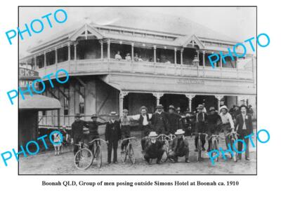 OLD 8x6 PHOTO BOONAH QUEENSLAND SIMONS HOTEL c1910