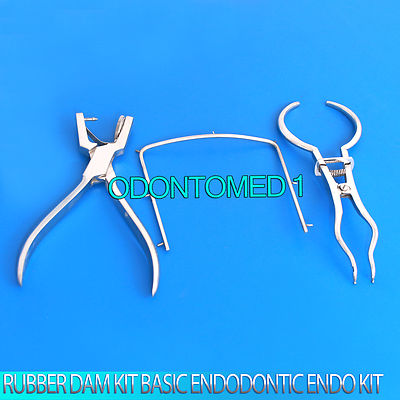 Kit Complet D'instruments Pour Digue Dentaire (Rubber Dam) - Inclus Pince Ainsworth, Cadre Brewer/Stokes, Etc.