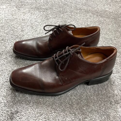 Ecco Brown Leather Oxford Dress Shoes Mens EU 39 US 5 / 5.5 Lace Up Formal Work