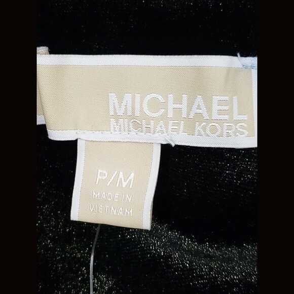 Michael Michael Kors Petite Metallic Velvet Dress Black Gold PM Size 10P thumbnail 9