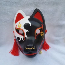 Full Face Hand Painted Japan Fox Mask Kagerou Kitsune PVC Mask Party Cosplay