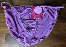Vtg Xhilaration Y2K Bikini Panties String Second Skin XL Low Rise 01 Metal Hook