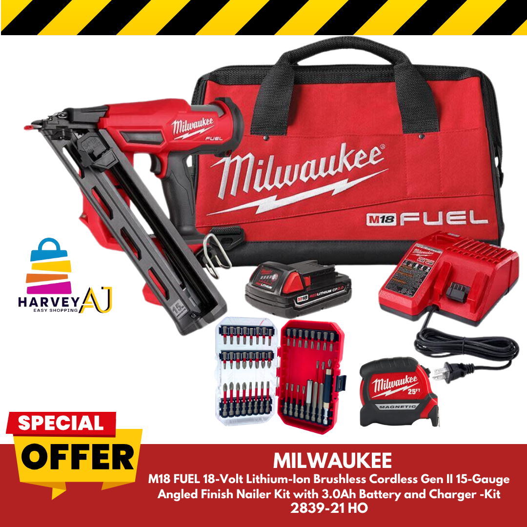 Milwaukee M18 FUEL 15 Gauge Finish Nailer Kit Gen II One Battery Model 283921HO eBay