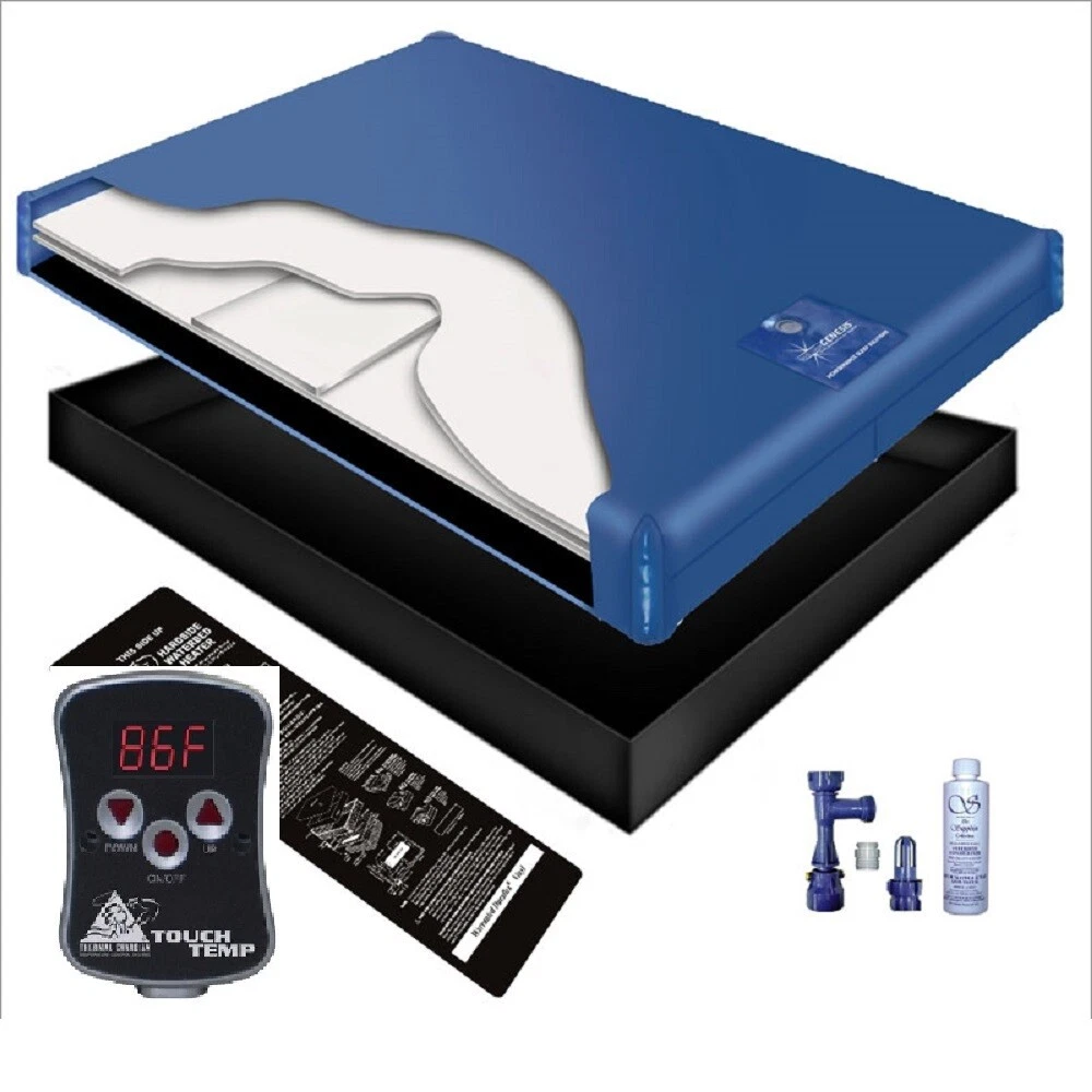75% WAVELESS WATERBED MATTRESS LINER TOUCH TEMP HEATER FILL DRAIN CONDITIONER