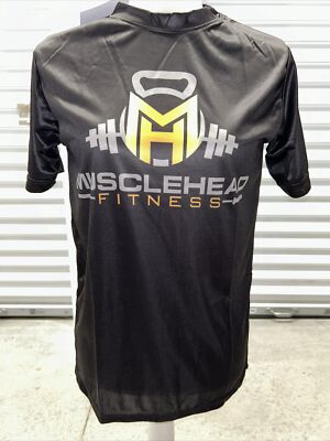 Musclehead Fitness Brand Workout Shirt Gym Lifting Train Stretch Black Small S