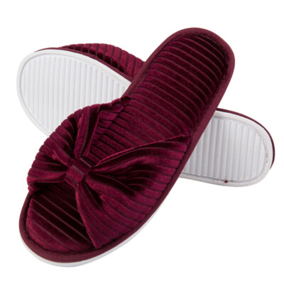 Aerusi Cozy Red Anti Slip Slippers Soft Memory Foam Sole Indoor